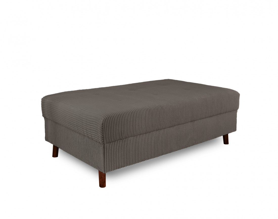 Canapé panoramique d'angle droit 7 places - avec pouf d'appoint - en velours côtelé - Rune