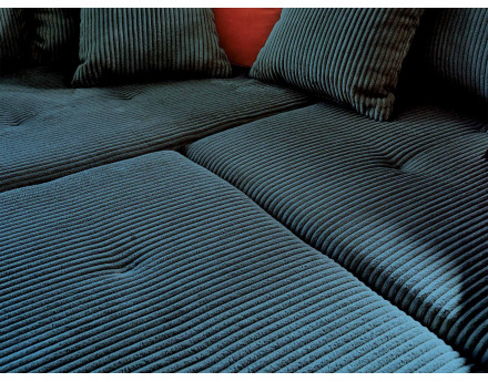 Canapé panoramique d'angle droit 7 places - en velours côtelé - Rune