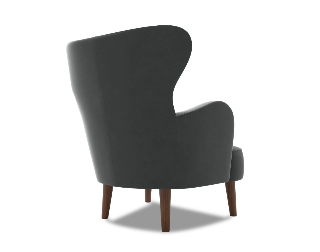 Fauteuil en velours pieds en bois Jaudy