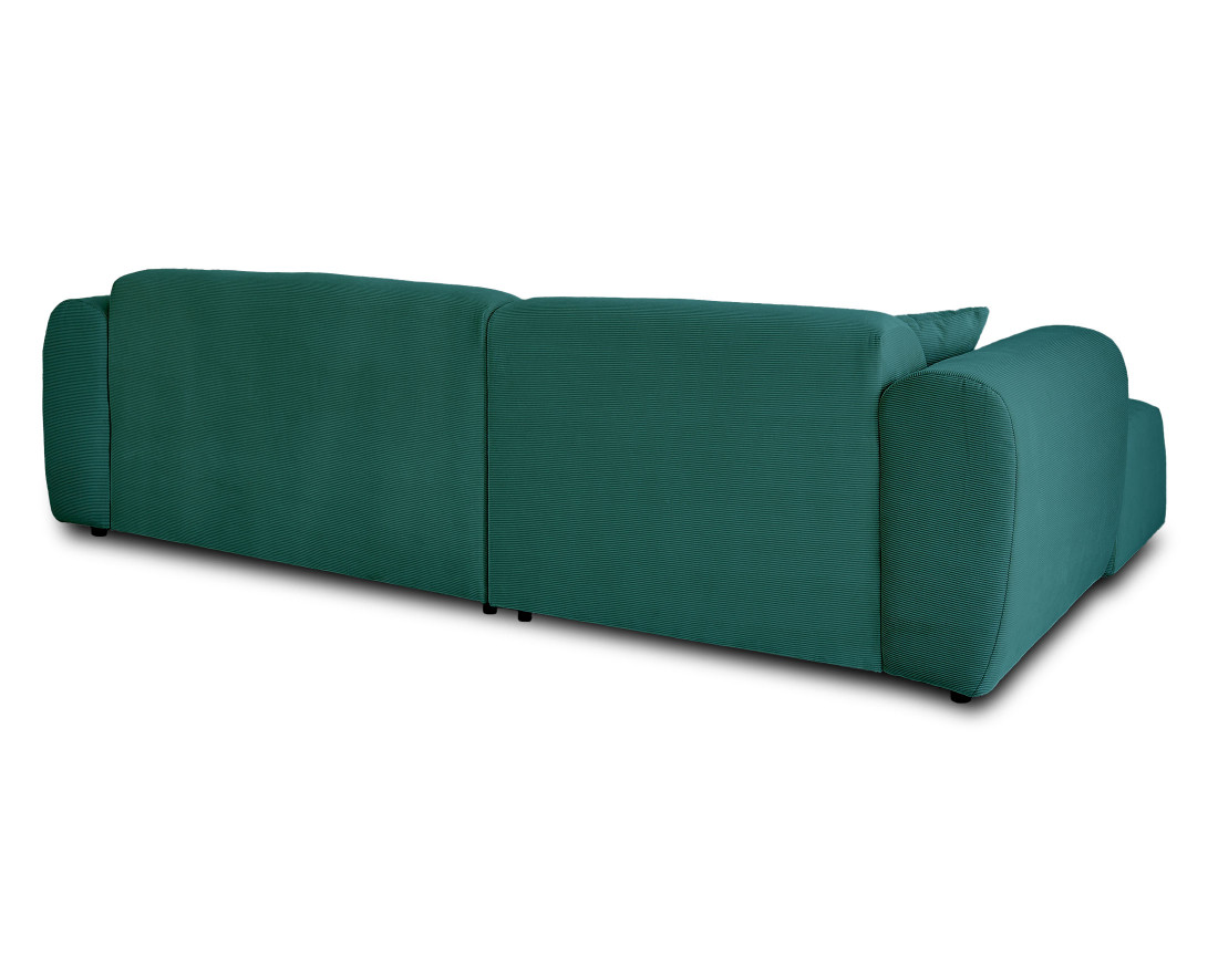 Canapé d'angle gauche 4 places en velours côtelé Aumance