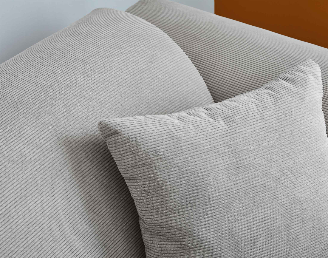 Canapé d'angle gauche 4 places en velours côtelé Aumance