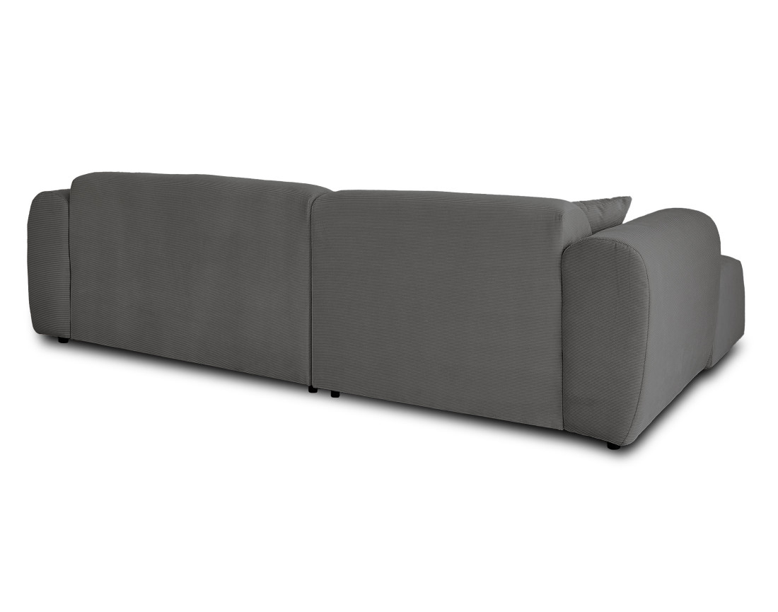 Canapé d'angle gauche 4 places en velours côtelé Aumance