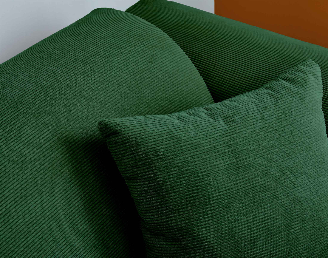 Canapé d'angle gauche 4 places en velours côtelé Aumance