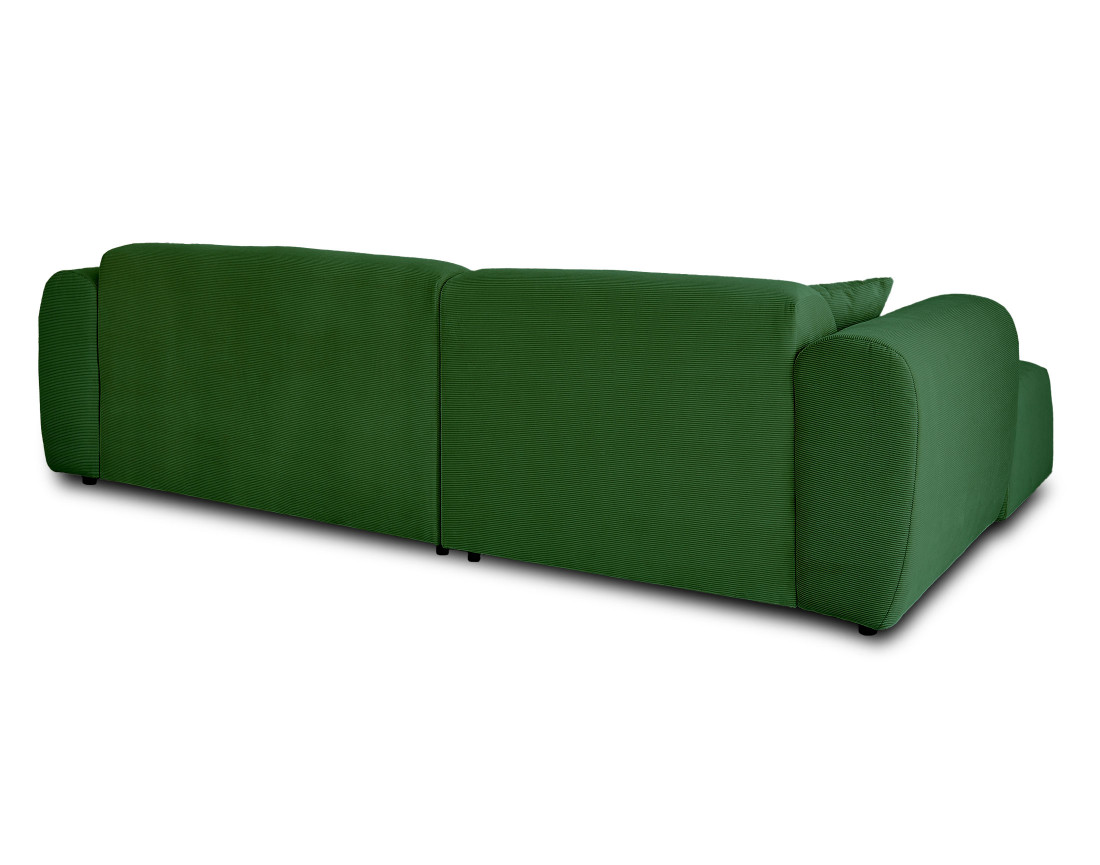 Canapé d'angle gauche 4 places en velours côtelé Aumance