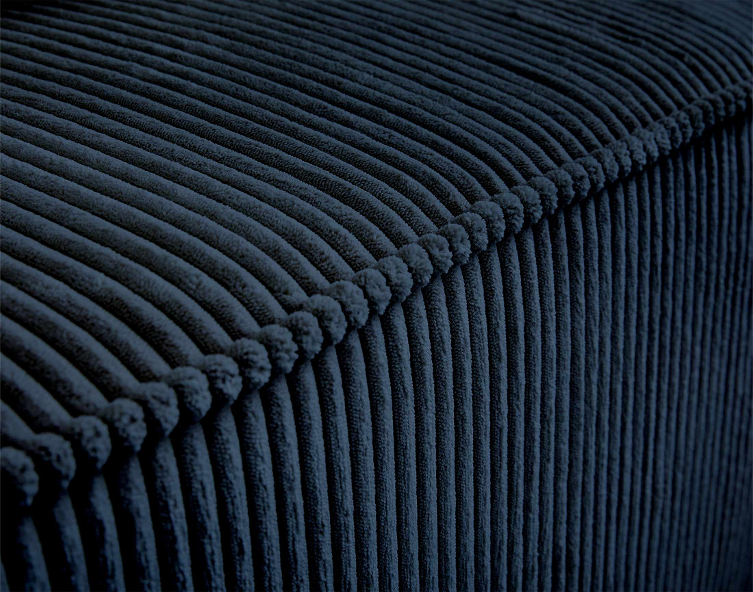 Canapé modulable d'angle droit 5 places en velours côtelé Colombine