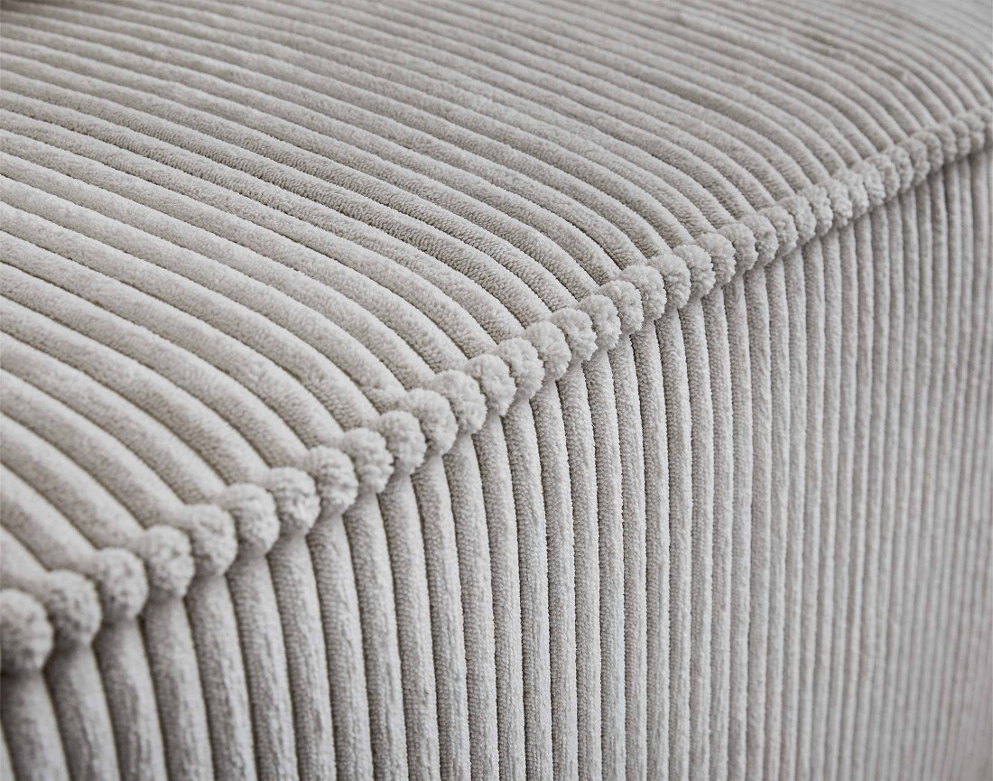 Canapé modulable d'angle droit 6 places en velours côtelé Colombine