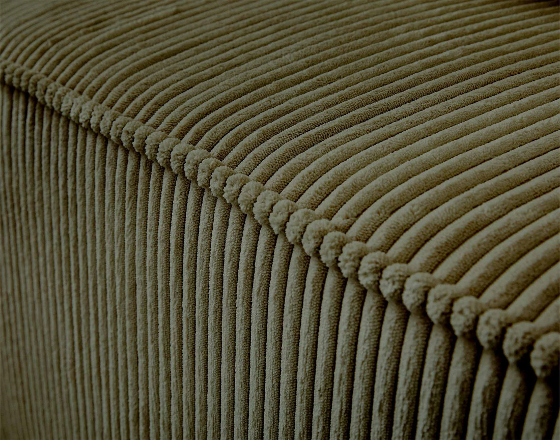 Canapé modulable d'angle gauche 6 places en velours côtelé Colombine