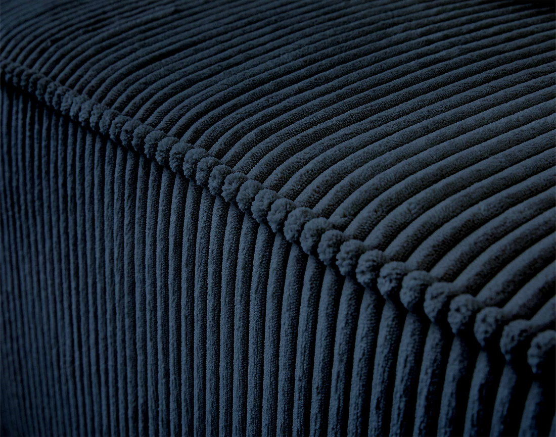 Canapé modulable d'angle gauche 6 places en velours côtelé Colombine