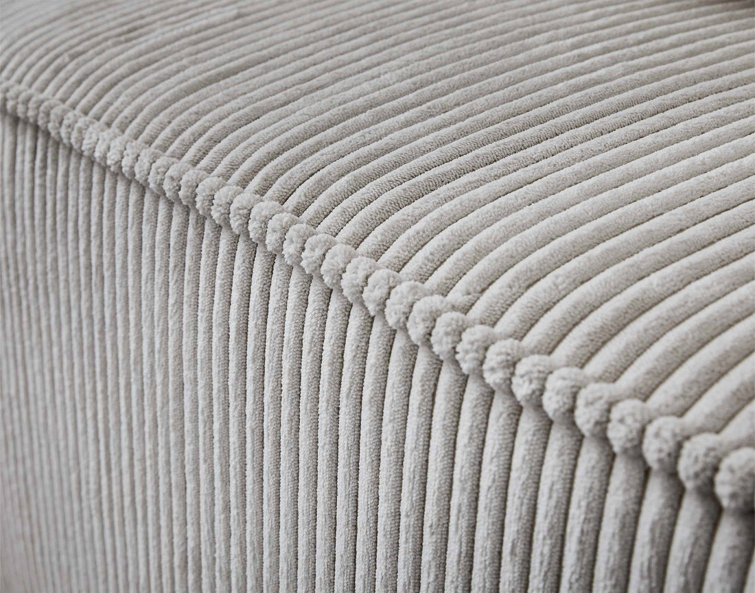 Canapé modulable d'angle gauche 6 places en velours côtelé Colombine