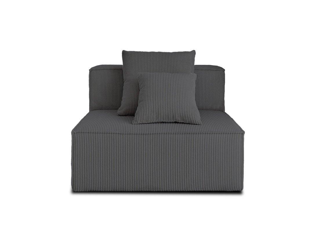 Module d'assise sans accoudoirs en velours côtelé Colombine