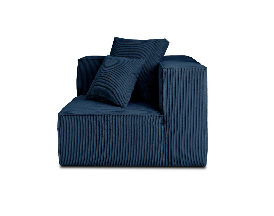 Module d'assise d'angle réversible en velours côtelé Colombine