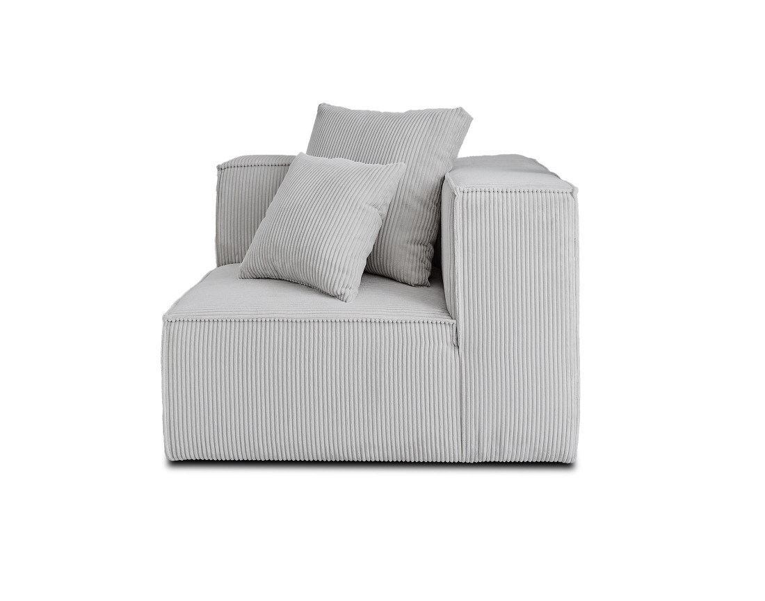 Module d'assise d'angle réversible en velours côtelé Colombine