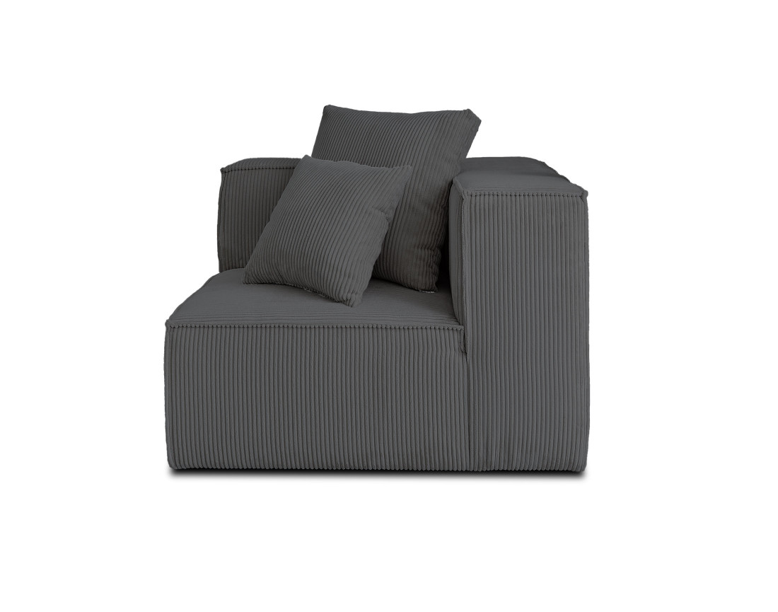 Module d'assise d'angle réversible en velours côtelé Colombine