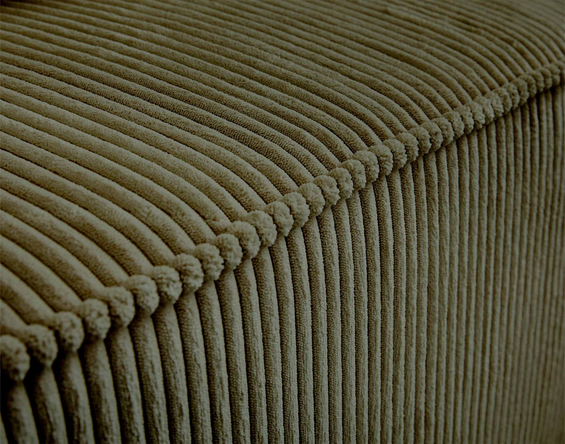 Module d'assise d'angle réversible en velours côtelé Colombine