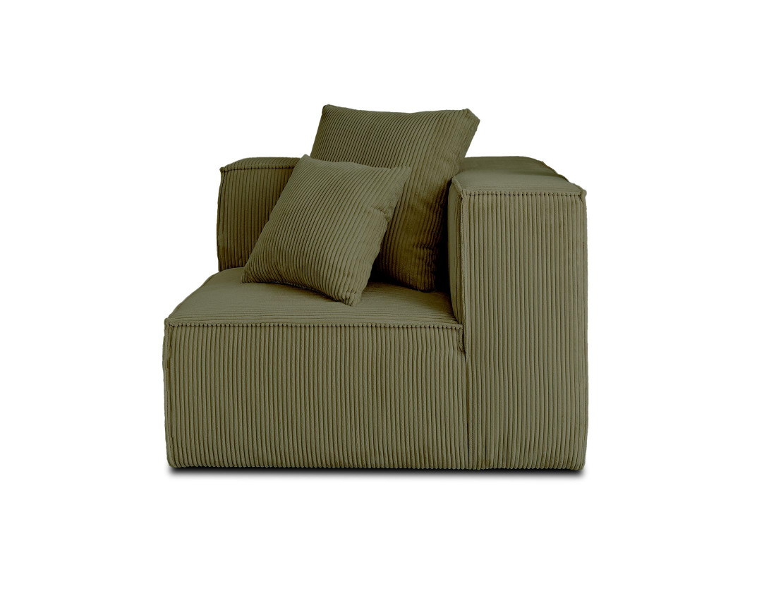 Module d'assise d'angle réversible en velours côtelé Colombine