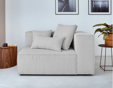 Module d'assise droit en velours côtelé Colombine