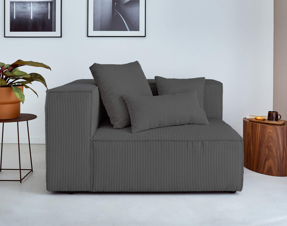 Module d'assise gauche en velours côtelé Colombine