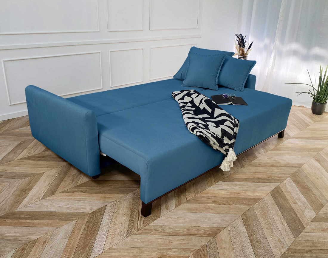 Canapé 3 places convertible avec coffre en velours Apia