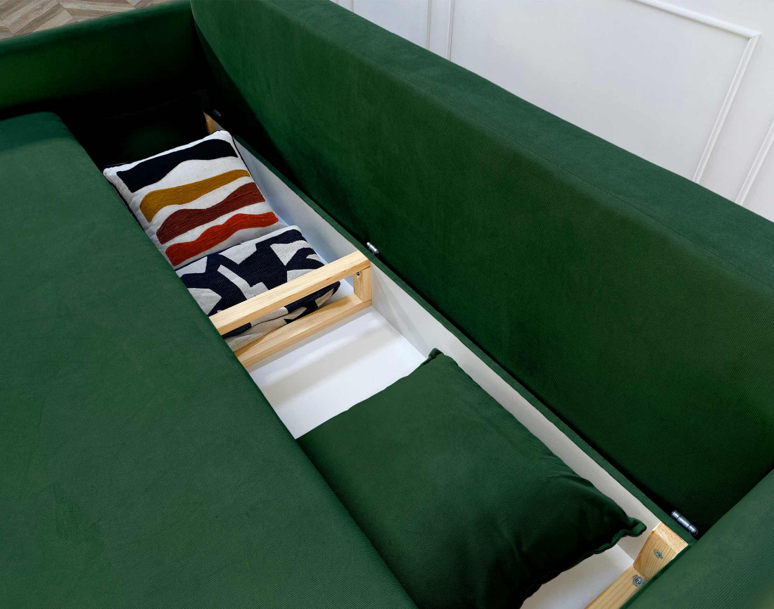 Canapé 3 places convertible avec coffre en velours Apia