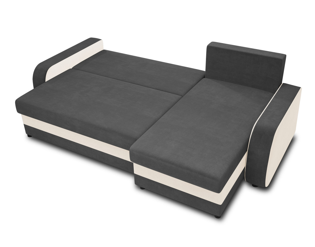 Canapé d'angle réversible convertible avec coffres 4 places en velours Valos