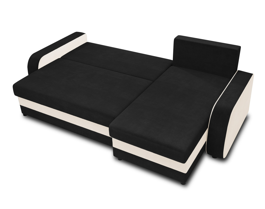 Canapé d'angle réversible convertible avec coffres 4 places en velours Valos