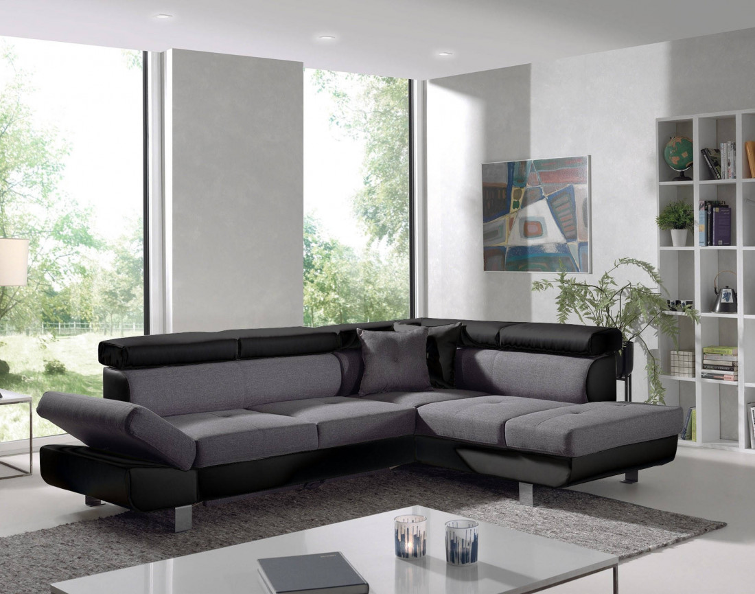 Lisbona - Canapé d'angle droit convertible - L 252 x P 190cm