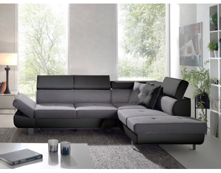 Lisbona - Canapé d'angle droit convertible - L 252 x P 190cm