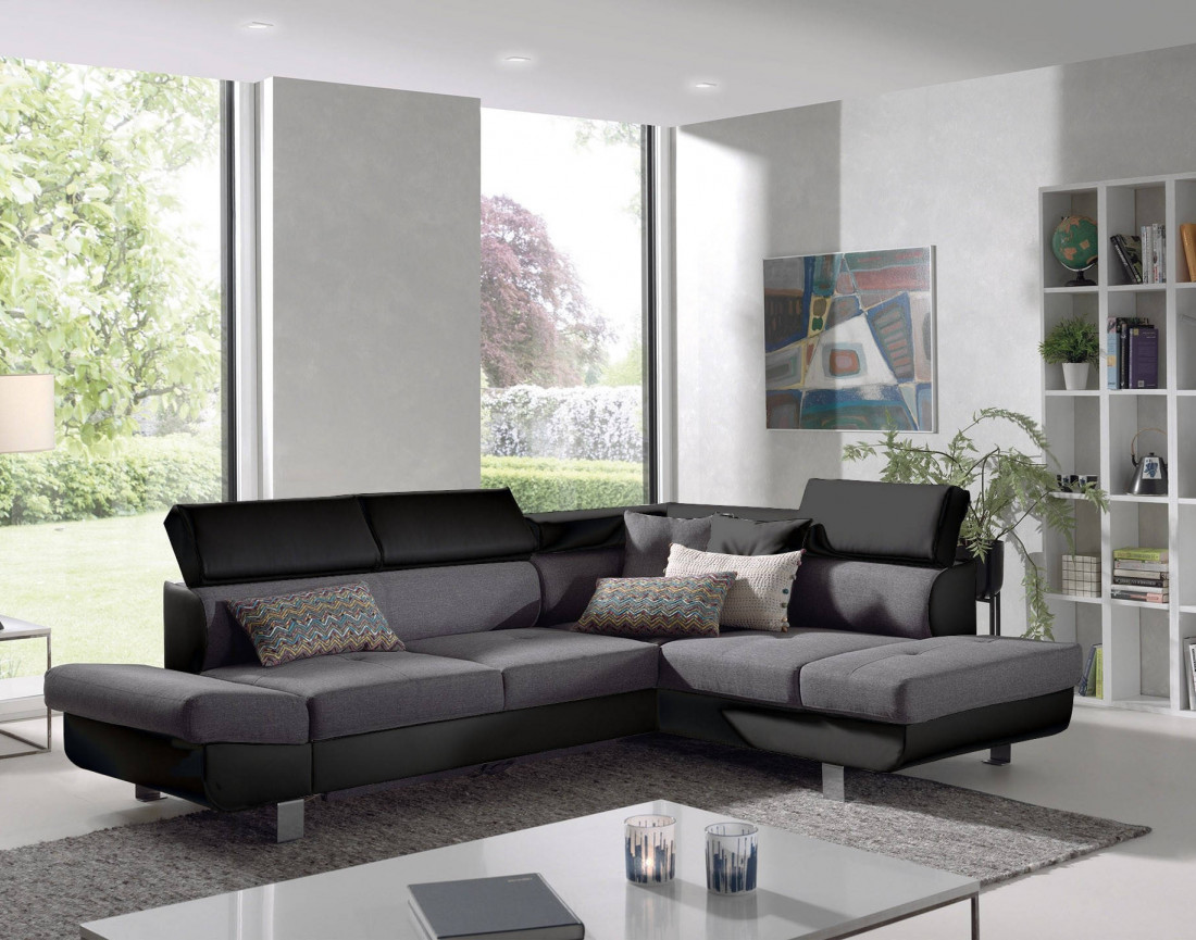 Lisbona - Canapé d'angle droit convertible - L 252 x P 190cm