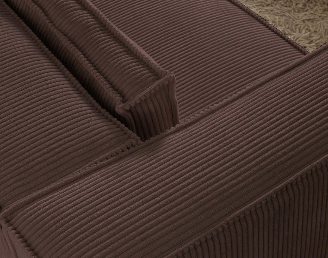 Stella - canapé fixe 2 places - en velours côtelé - style contemporain