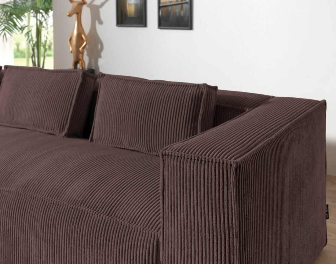 Stella - canapé d'angle en velours côtelé - 4 places - style contemporain  - gauche