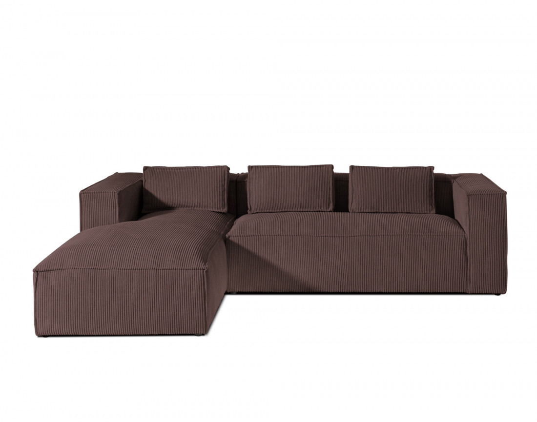 Stella - canapé d'angle en velours côtelé - 4 places - style contemporain  - gauche