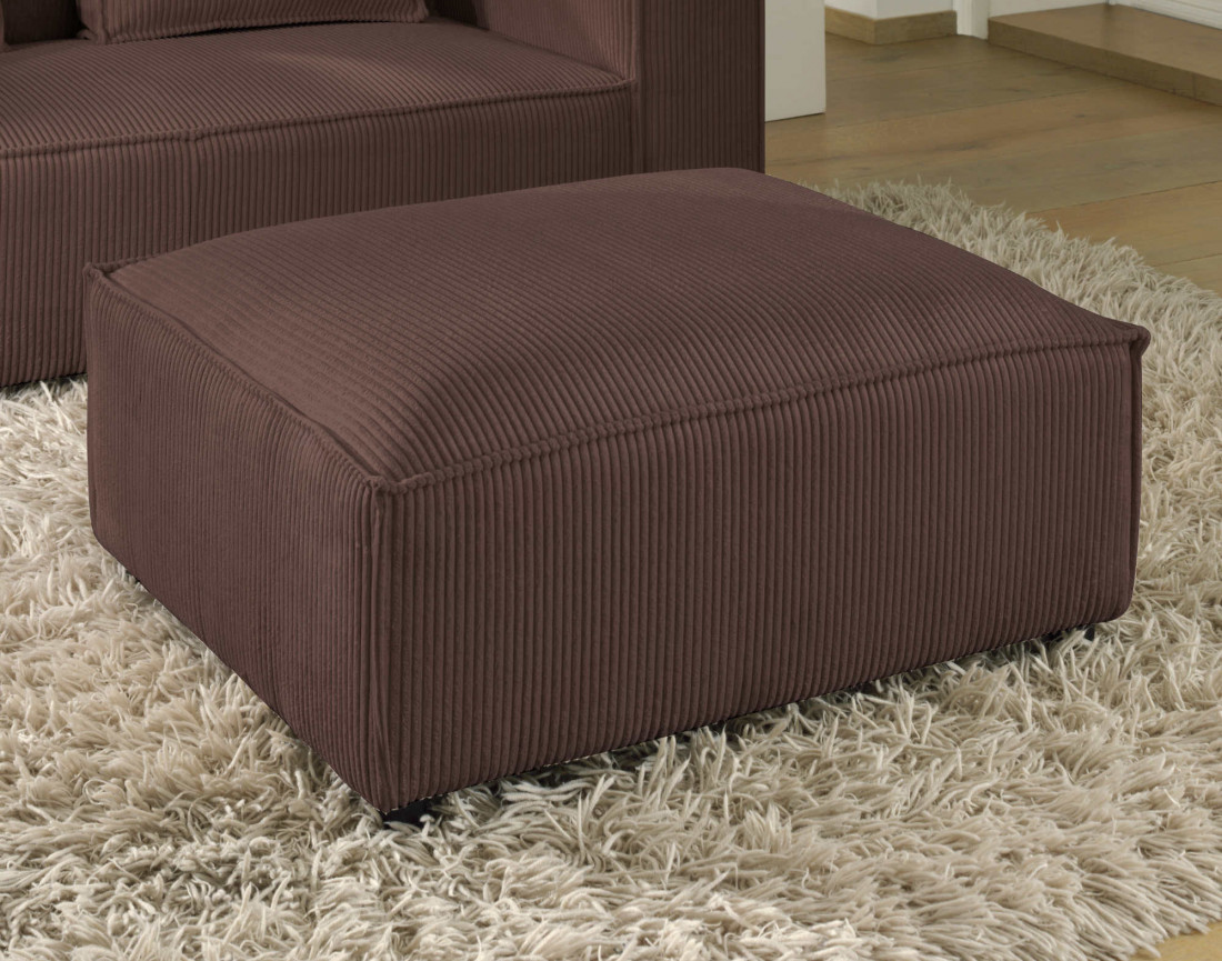 Stella - pouf en velours côtelé au style contemporain