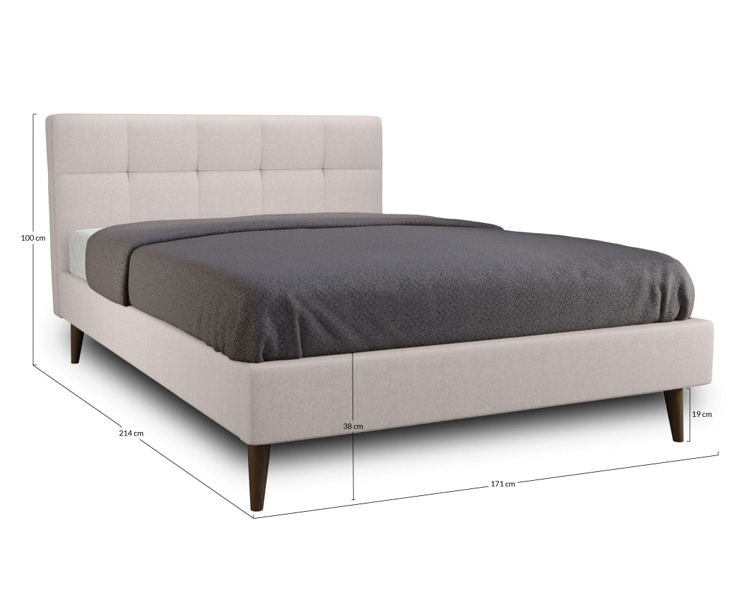 Lit 160x200 cm avec sommier inclus en tissu Monet