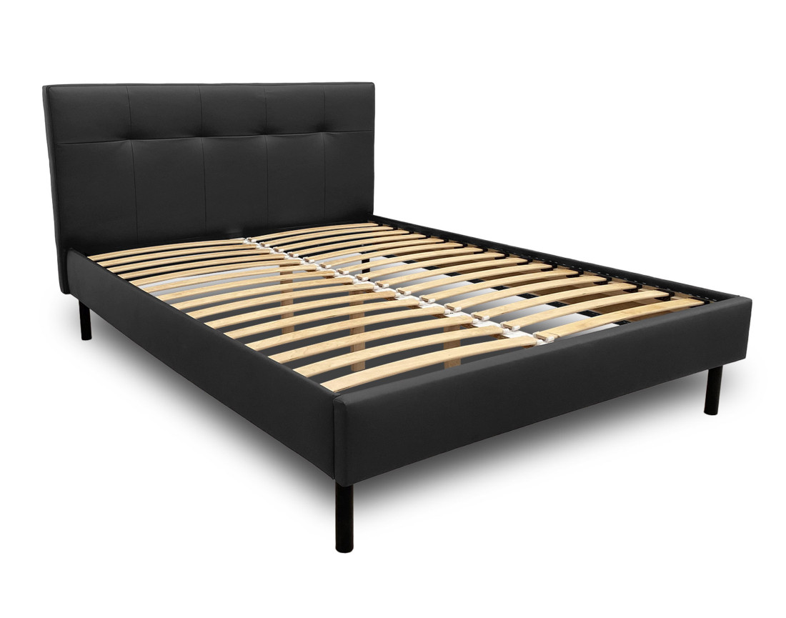 Lit 140x190 cm avec sommier inclus en simili Magritte