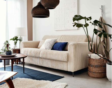 Canapé 3 places convertible express quotidien en grosses côtes Owen