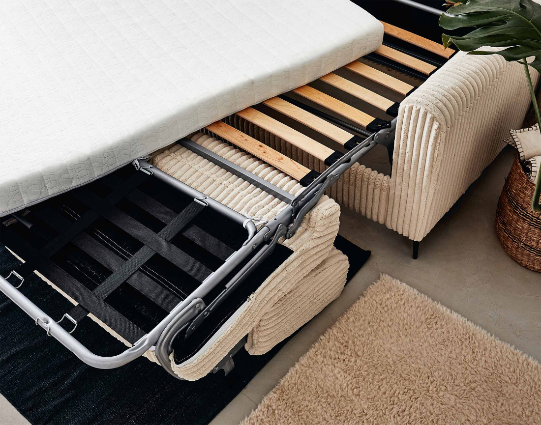 Canapé 3 places convertible express quotidien en grosses côtes Owen