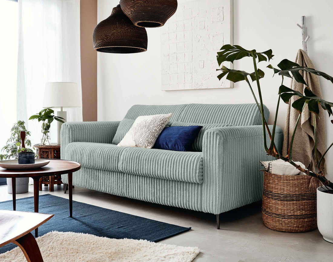 Canapé 3 places convertible express quotidien en grosses côtes Owen