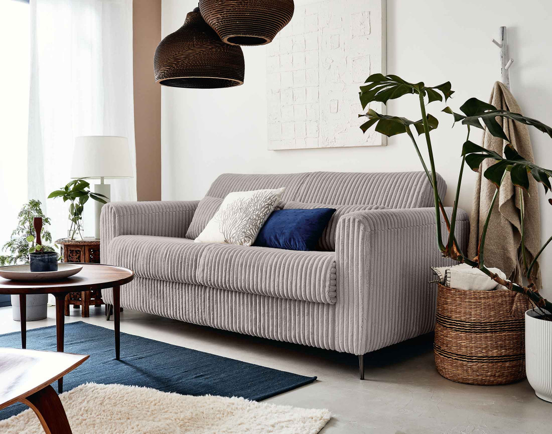 Canapé 3 places convertible express quotidien en grosses côtes Owen