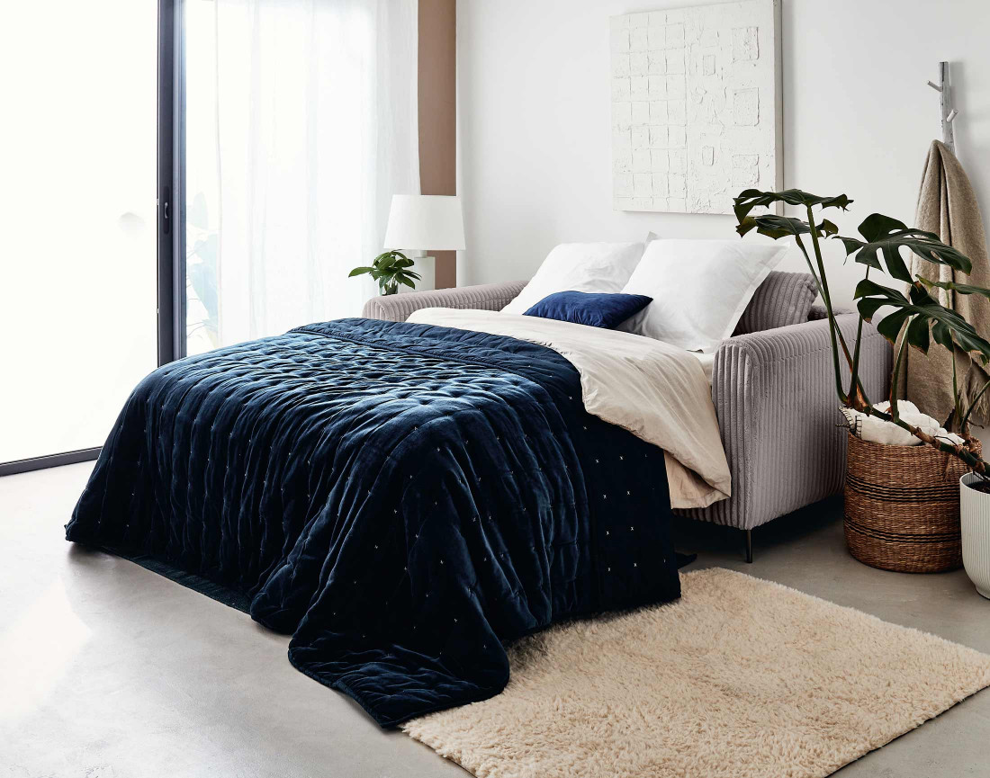 Canapé 3 places convertible express quotidien en grosses côtes Owen