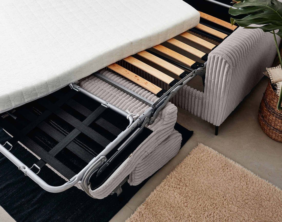 Canapé 3 places convertible express quotidien en grosses côtes Owen