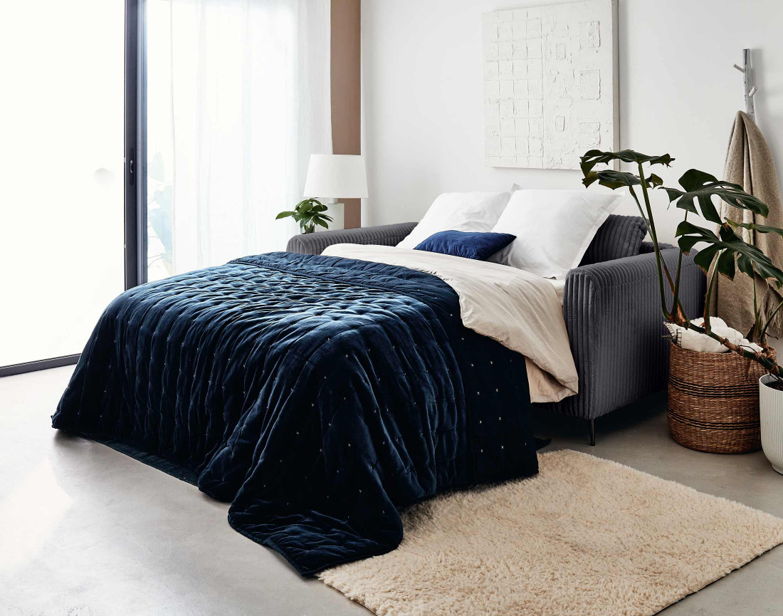 Canapé 3 places convertible express quotidien en grosses côtes Owen