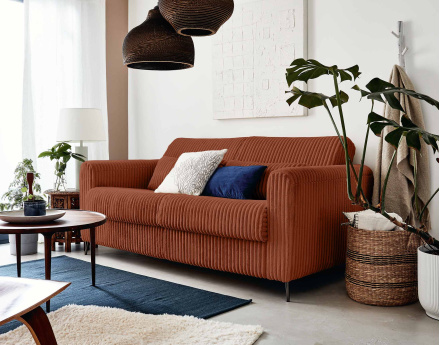 Canapé 3 places convertible express quotidien en grosses côtes Owen