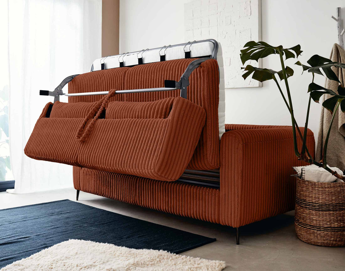 Canapé 3 places convertible express quotidien en grosses côtes Owen