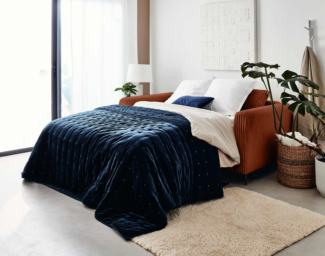 Canapé 3 places convertible express quotidien en grosses côtes Owen