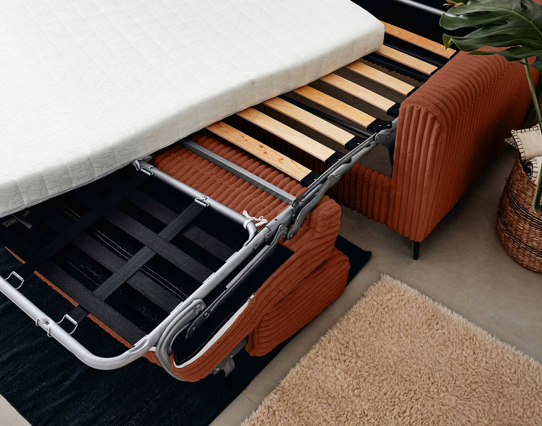 Canapé 3 places convertible express quotidien en grosses côtes Owen