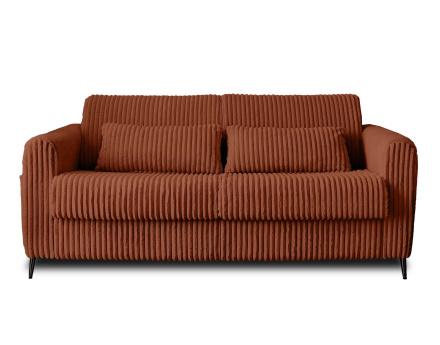 Canapé 3 places convertible couchage quotidien en velours côtelé grosses côtes Owen