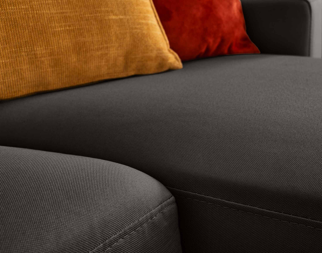 Canapé d'angle modulable 3 places + 1 pouf  en tissu - Vianon