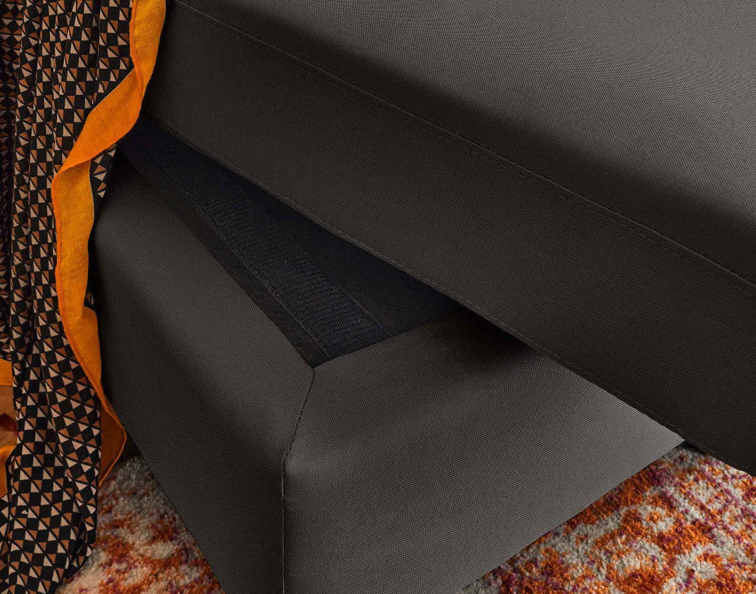 Canapé d'angle modulable 3 places + 1 pouf  en tissu - Vianon