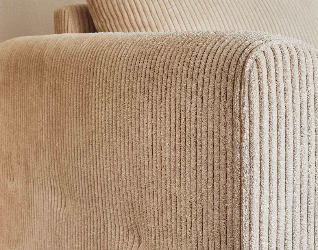 Fauteuil en velours côtelé Rune