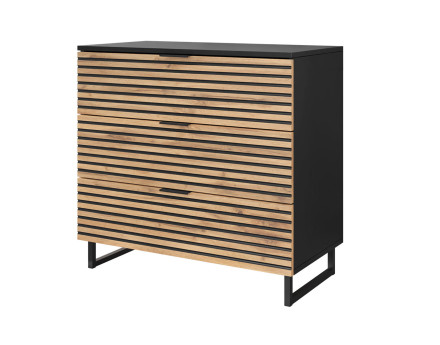Commode bois et noir 80 cm Olympie